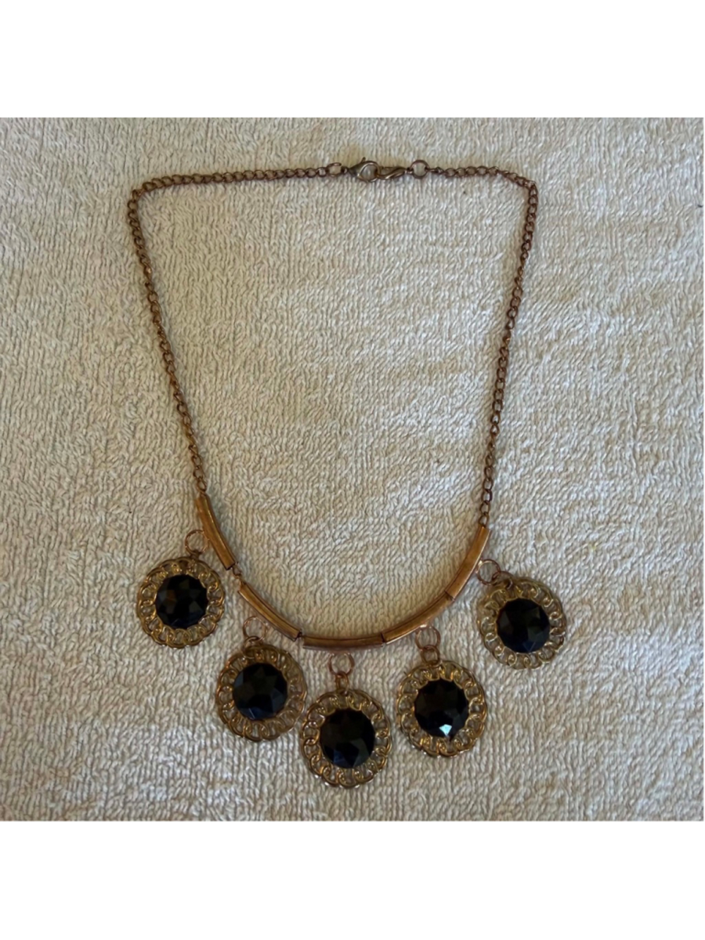 Women's Unbranded Gold & Black Statement Necklace,